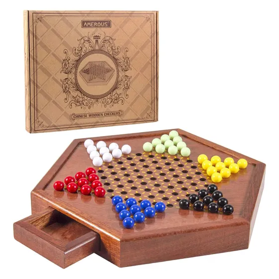 Amerous Juego De Damas Chinas De Madera De 12,5 Pulgadas Con
