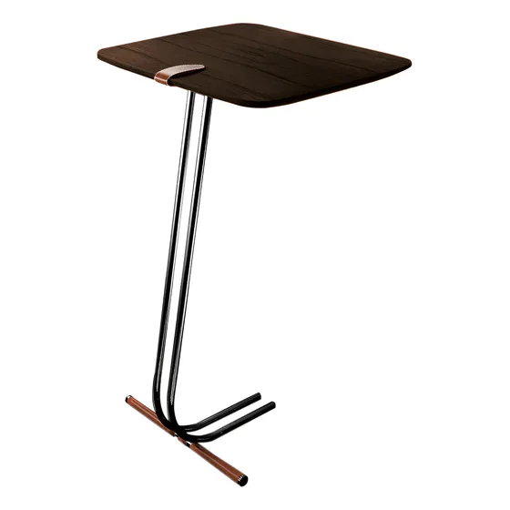 Mesa De Apoio Lateral Soft Para Sofá - Base Preta