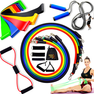 Kit 20 Itens Treino Elástico Thera Band Corda De Pular Faixa Kit 20 Itens Treino Elástico Thera Band Corda De Pular Faixa