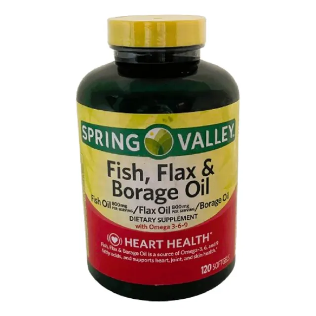 Fish Flax And Borage Oil 120 Solfgels  Spring Valley