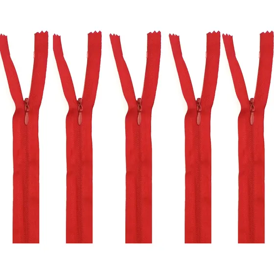 Cierre Invisible Fijo Rojo - 5uds - 52cm - Costura 