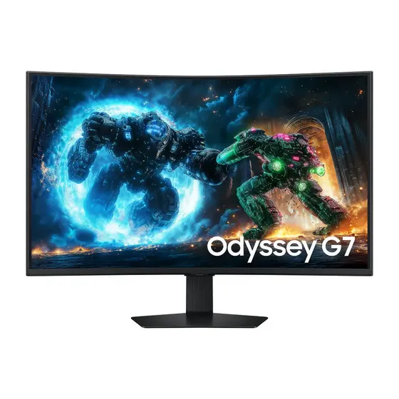 Monitor Samsung Odyssey G7, 37", 4K, 165Hz, 1ms, FreeSync, DP, HDMI, USB, Ajuste de Altura, Preto