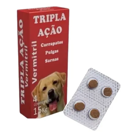 Anti Pulgas E Carrapatos 4 Comprimidos Para 15kg Cada