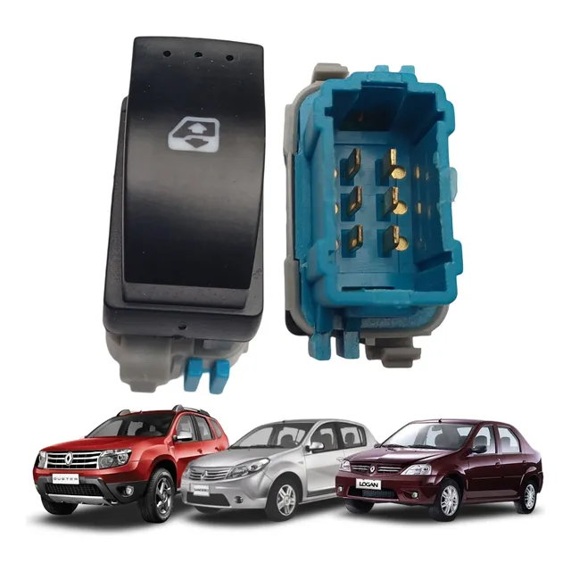 Comando Boton Elevavidrios Duster Logan Pacha Azul 6 Pines
