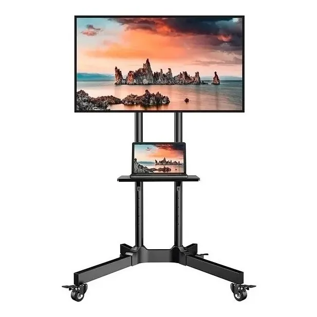 Soporte Tv Base Pedestal Rueda Televisores Movil 32 A 65p D Color Negro