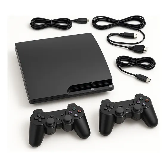 Ps3 Completo 2 Controles 100j Preto