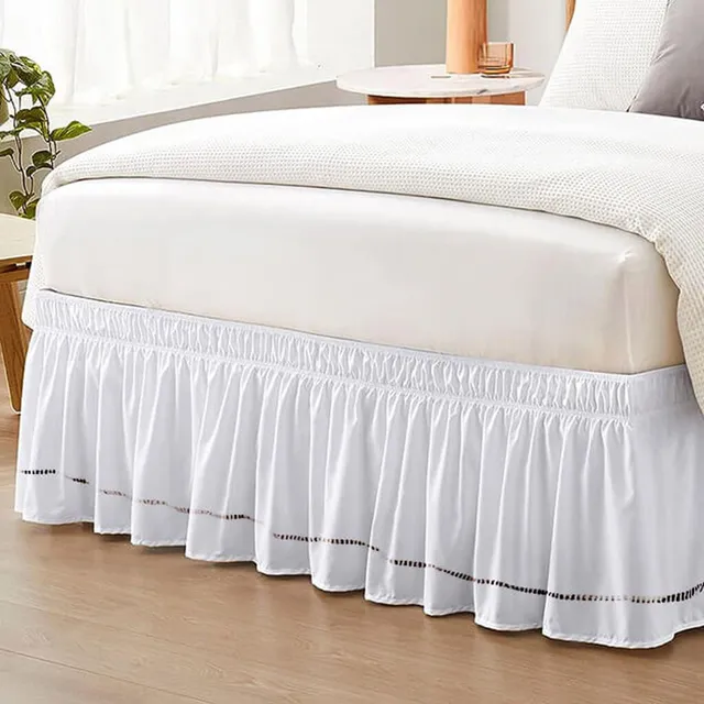 Saia Para Cama Box Casal Ponto Palito Percal Branco