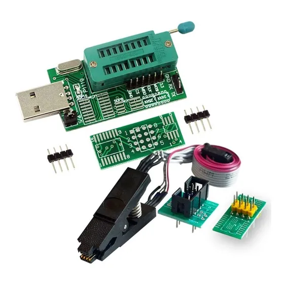 Ch341a Usb Con Pinza + Cable Programa Repara Bios 24 25