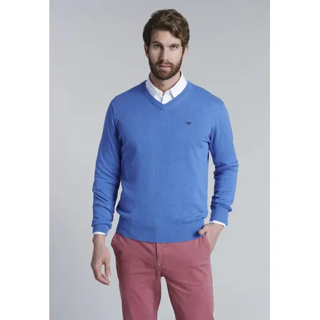 Sweater V Neck Melange F Celeste Ss2025 Ferouch