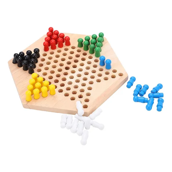 Dama China Tablero De Madera Juego Didactico Madera