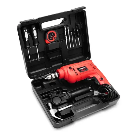 Furadeira De Impacto Com Maleta Mondial 650w - Nffi-07m 220v Vermelho