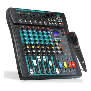 Mesa De Som Digital 6 Canais Audio Profissional Phantom 48v Mesa De Som Digital 6 Canais Audio Profissional Phantom 48v