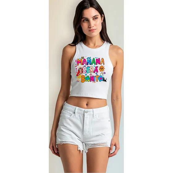 Blusa Tipo Crop Top Karol G - Mañana Sera Bonito - Bichota 