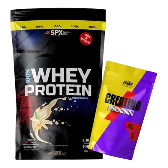 Whey Protein 100% Spx + Creatina Monohidrato Power Max 300gr