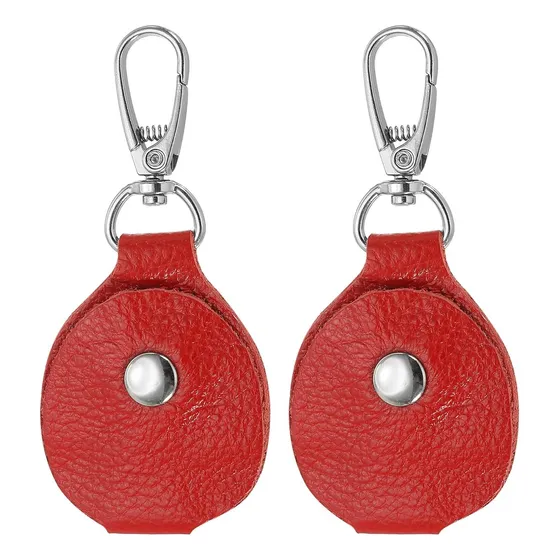 Fob De Llave De Cuero Patikil Rojo 56x43mm 2 Piezas
