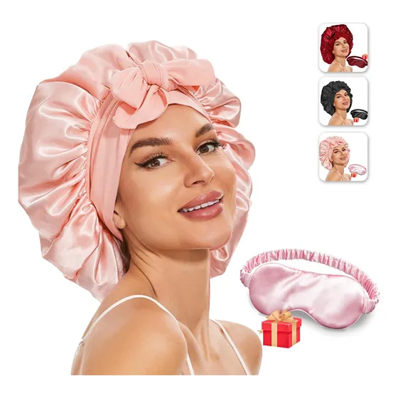 2pzs Gorro De Seda Para Dormir Y Máscara De Ojo Para Mujer