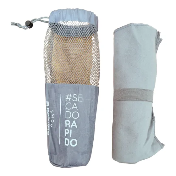 Toallon De Microfibra Secado Rapido Blanqueria Home 80x130cm Color Gris Blanqueria