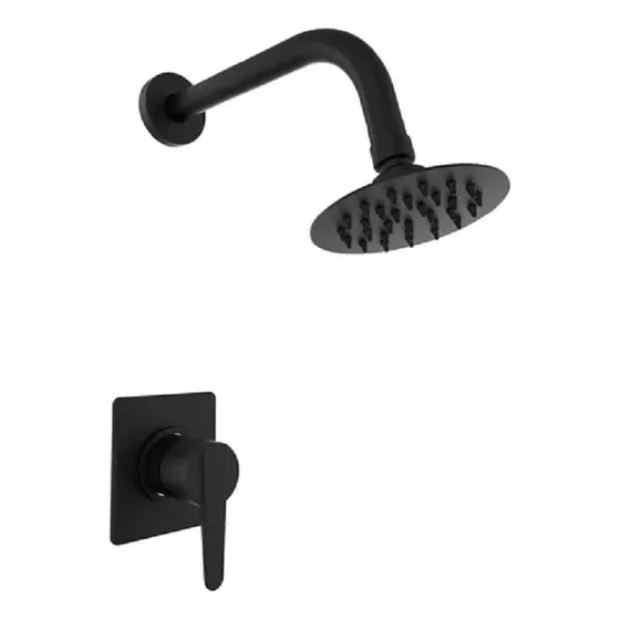 Griferia Ducha S/transf Monoc. Hidromet Flat Black 8404negr