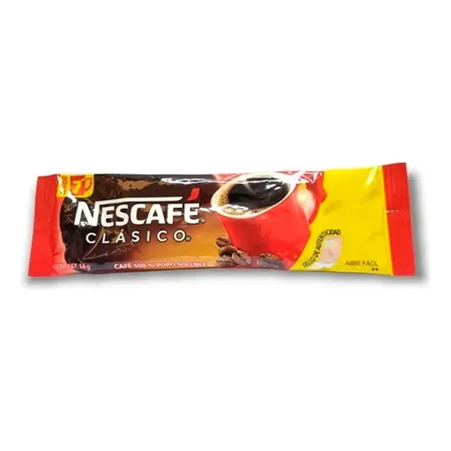 Cafe Nescafe Clasico Sobre 14g Rinde Hasta 7 Tazas