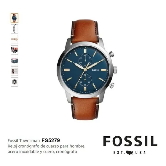 Reloj Hombre Fossil Townsman Fs5279 Acero Inoxidable - Cuero