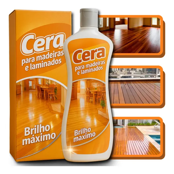 Cera Piso Madeira Chao Liquida Resistente Encerar Brilhante