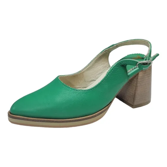 Stiletto De Cuero Para Dama. Stiletto Abierto Benetton