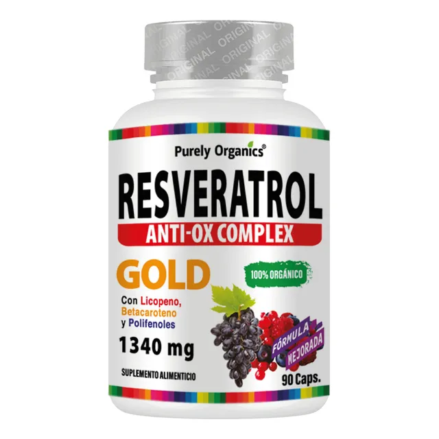 Resveratrol Anti-ox Complex Gold | 90 Caps | Antioxidante Sin sabor