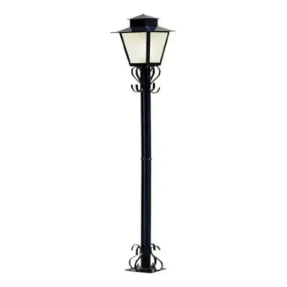 Kit C/3 Poste De Jardim Externo Quadrado Colonial 1,76m P7 Cor da cúpula Preto Cor da estrutura Preto