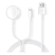 Cargador Inalámbrico 2 En 1 Para Apple Watch Y Iphone / Ipad Blanco
