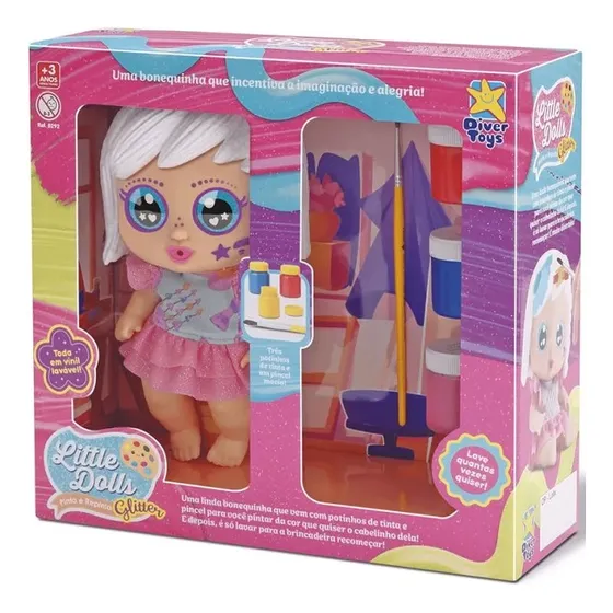 Pintura y repintado para muñecas infantiles Little Dolls Glitter