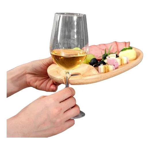Plato Picoteo Tabla  Madera Bandeja Aperitivos Soporte Copas
