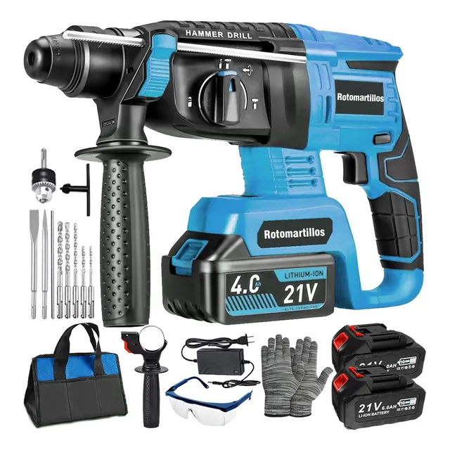 Rotomartillo Inalámbrico Taladro Sds-plus 2200w/2 Batería Color Azul Acero