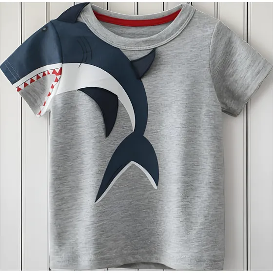 Camiseta Con Diseño 3d De Tiburón