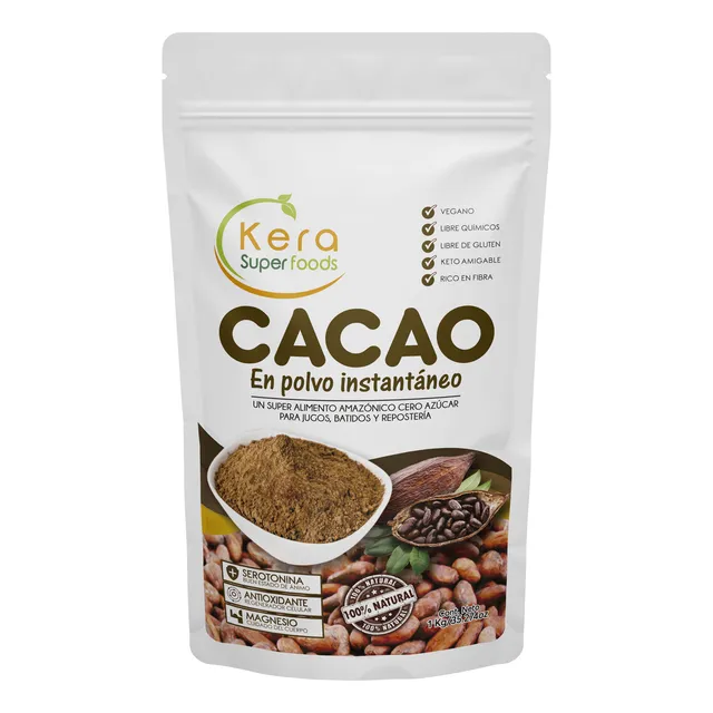 Cacao En Polvo 100% Puro 1kg - Kera Superfoods