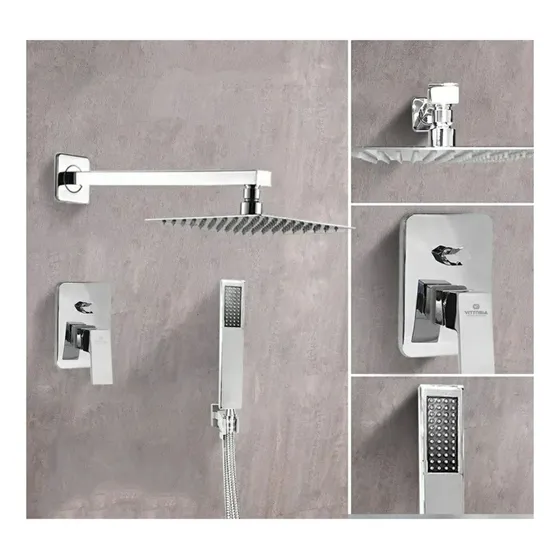 Set De Ducha Cromada Marca Vittoria