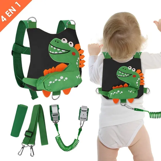 Arnés De Seguridad Para Bebé Niños 4 En 1 Anti-pérdida Llave Color Negro Animales