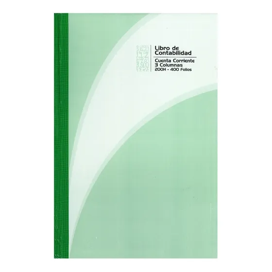 Libro De Cuentas 3 Columnas  Oficio Pasta Dura 400 Folios