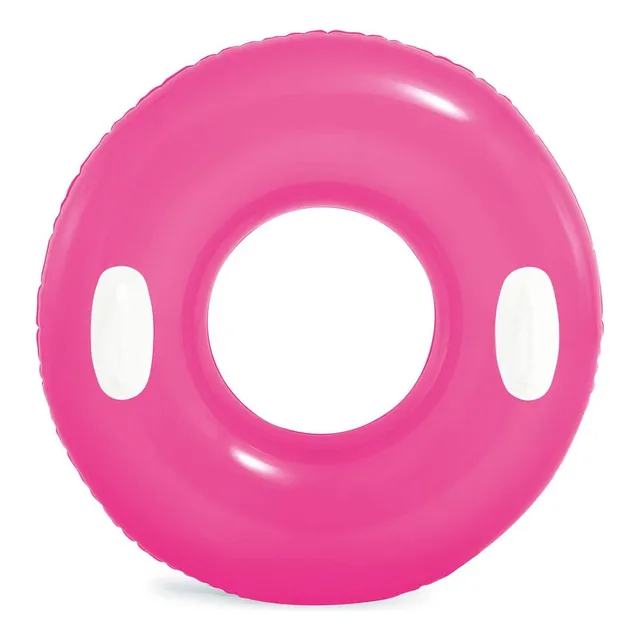Salvavidas Inflable Llanta Intex Con Agarradera 59258 Color Rosa