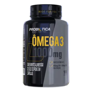 Ămega 3 Pro 100 Capsulas Ăleo De Peixe - ProbiĂłtica Sabor Sem Sabor Ămega 3 Pro 100 Capsulas Ăleo De Peixe - ProbiĂłtica Sabor Sem Sabor