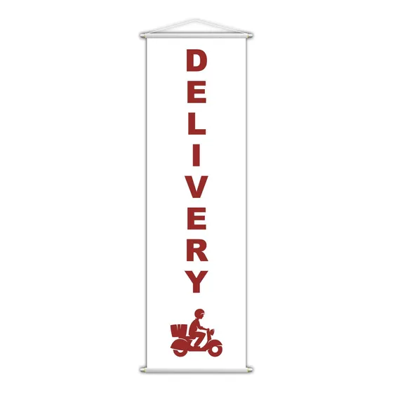 Banner Delivery  Ao Cliente Serviço Lona 100x30cm