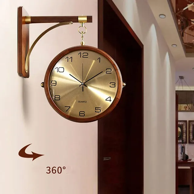 Reloj Pared Estacion Central Doble Cara Facil Leer Retro