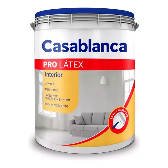 Pintura Látex Casablanca Pro Interior 4L color blanco mate