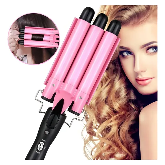 Ondulador Rizador De Pelo Profesional Color Rosa