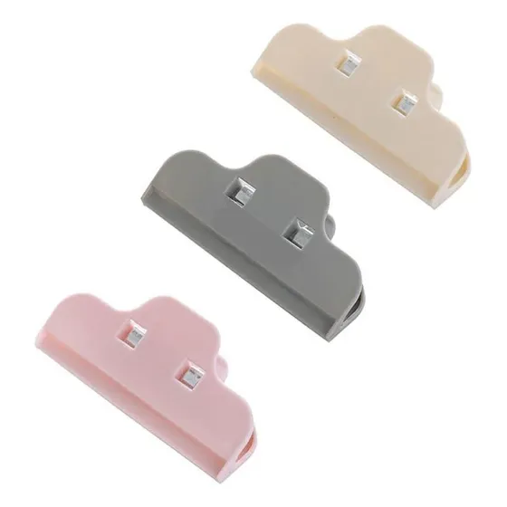 Pinza Clip De Sellado De Bolsas Papeles X 3