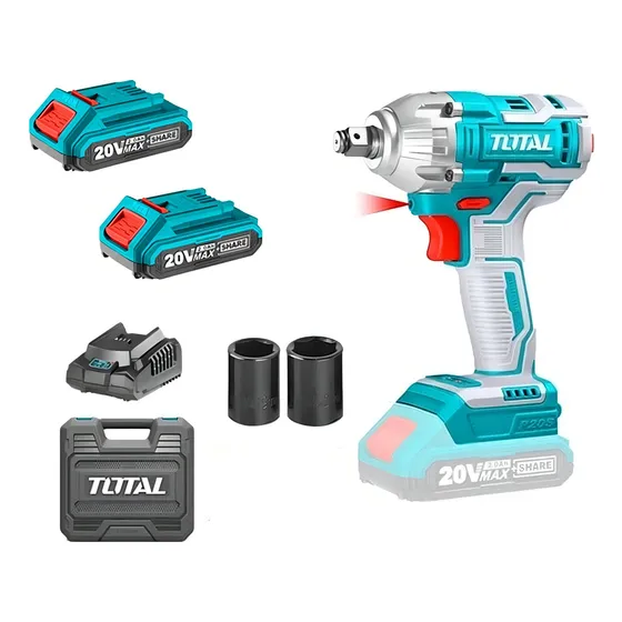 Taladro Pistola Llave Impacto 20v + 2 Copas Total Tiwli2038 Color Turquesa