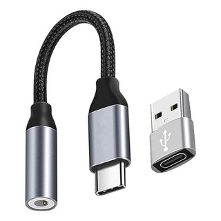 Adaptador Auxiliar Tipo C A Conector 3.5mm Para Audífonos Adaptador Auxiliar Tipo C A Conector 3.5mm Para Audífonos