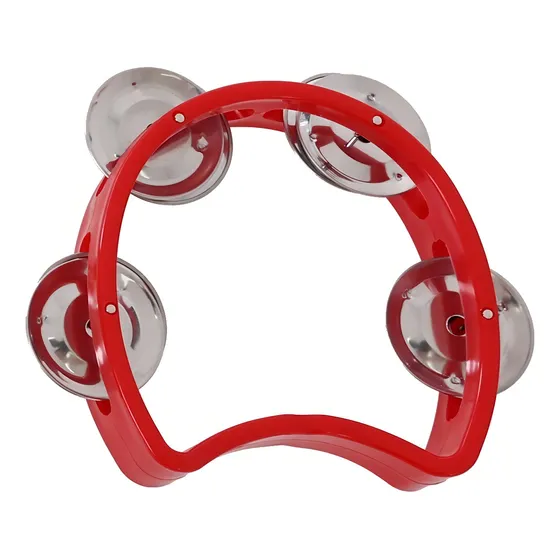 Pandeiro Infantil Meia Lua Pandeirola Profissional Colorido Cor Vermelho