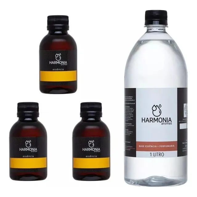 3 Essência Perfumes Importados 100 Ml + 1 Base Pronta