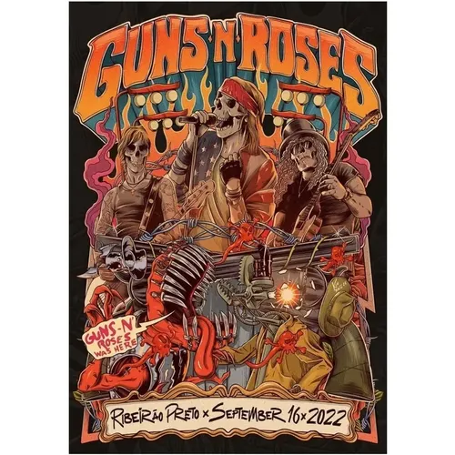 Pôster - Guns N' Roses 1992 Concert - Decora - 33 Cm X 48 Cm