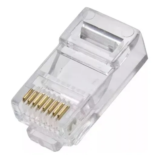 Conector Rj45 Cabo Rede Adsl Lan Plug Internet Kit Com 100